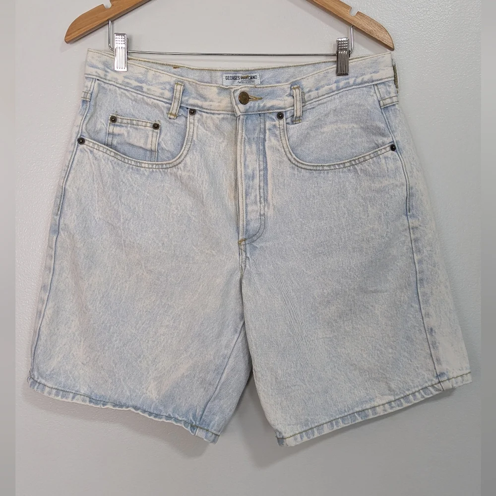 Vintage 90s Georges‎ Marciano For Guess Button Fly Light Wash Jean Short Size 3